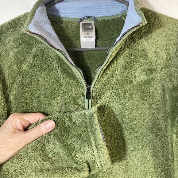 Womens The North Face 1/4 Zip Fleece Pullover Green M - Picture 3 of 10